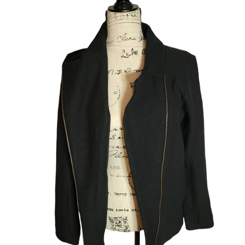 Magnolia grace small  moto jacket wool black zipper‎